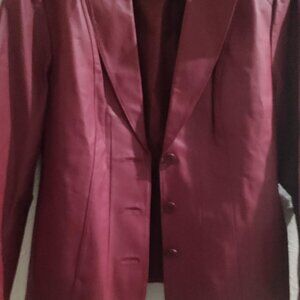 Dk Red Leather Jacket